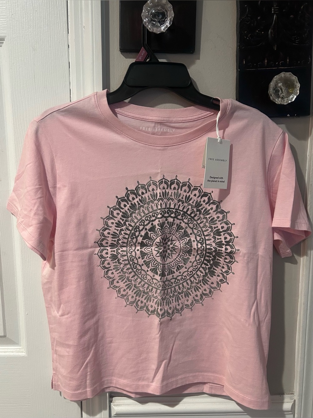 Free Assembly Pink Tee with Mandala Print